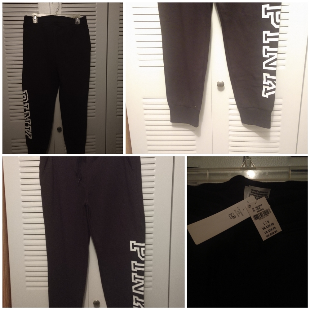 Pink Victoria Secret sweatpants Sz L.  NWT